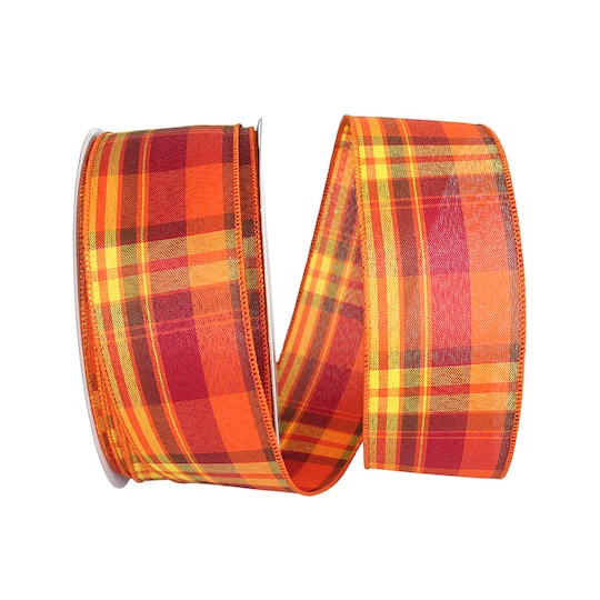 Reliant 50yd. Wire Edge Tierra Tonal Check Plaid Ribbon